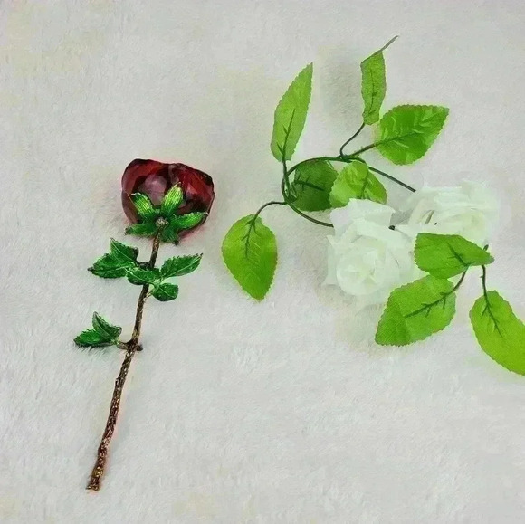 Crystal Red Rose Flower Figurines Craft Bi… - Picture 4 of 15